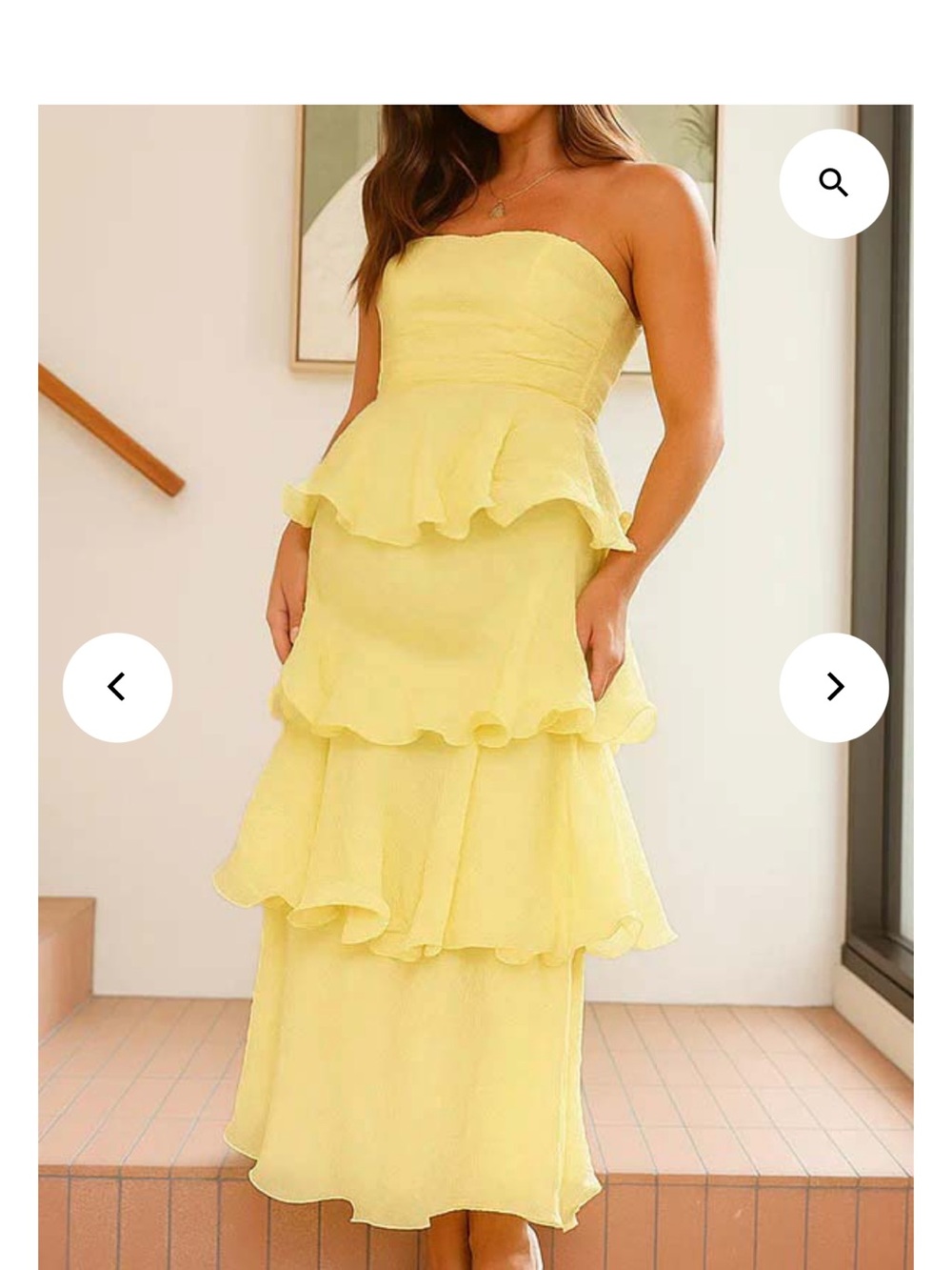 Brand New Sunlit Strapless Ruffled Tier Dress